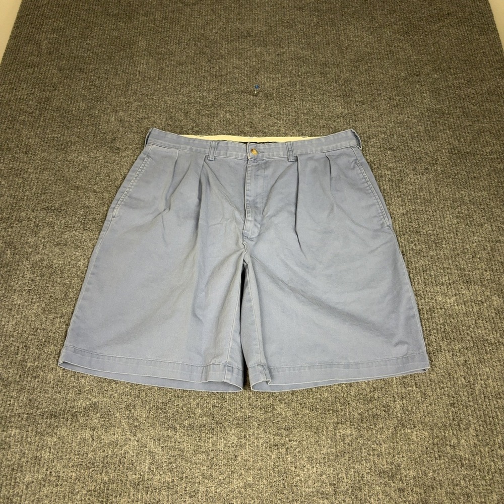 Polo Ralph Lauren Chino Shorts Mens 36 Blue Pleated Cotton Twill Classic Preppy